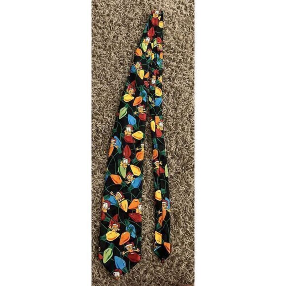 Paws Addiction Men's Necktie Neck Tie Garfield‎ Christmas Lights
